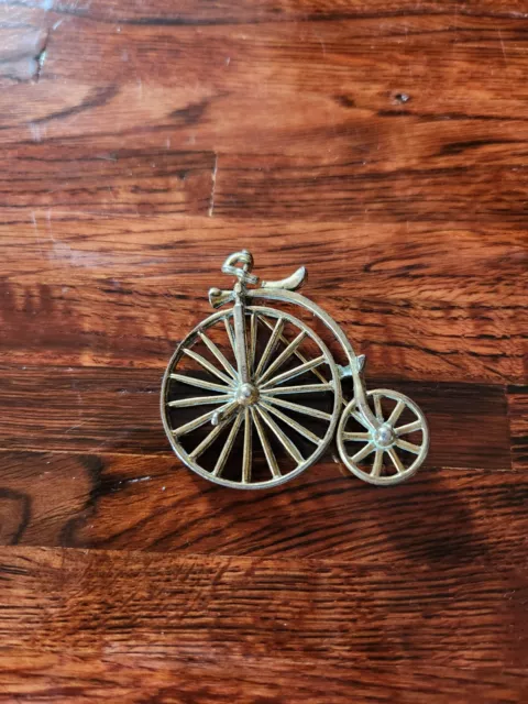 Vintage Zentall Unicycle Brooch Big Wheel Pin Transportation Jewelry