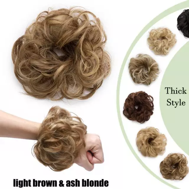 Real Thick Updo Natural Messy Bun Hair Piece Scrunchie Extensions Hairpiece AU
