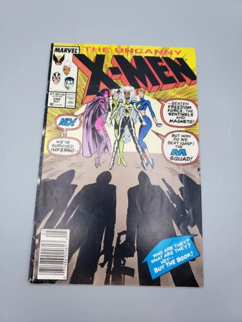 The Uncanny X Men Vol 1 #244 May 1989 Newsstand Softcover By Marvel Comic Book
