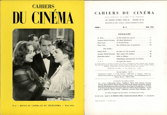 CAHIERS DU CINÉMA N°2 - Joseph Mankiewicz mai 1951 EUR 30,00