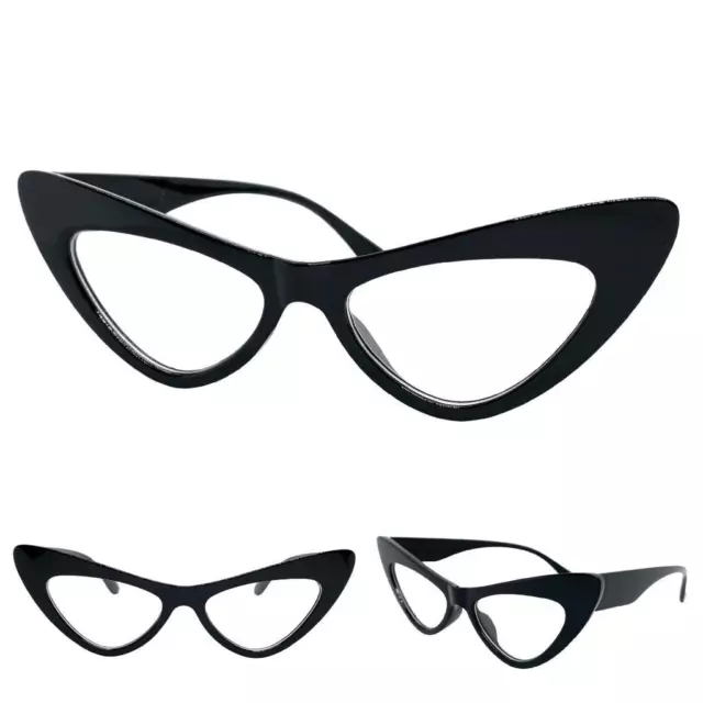 Mujer Elegante Moderno Retro Lente Transparente Gafas Marco Negro Rx Capacidad