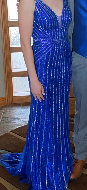ellie wilde MON CHERI Royal Blue Prom/Pageant Dress Size 2