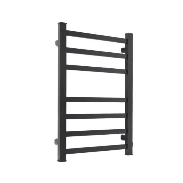 Heated Towel Rail Warmer Rack Wall Mounted Bathroom Electric 7 Bars Dryer Black