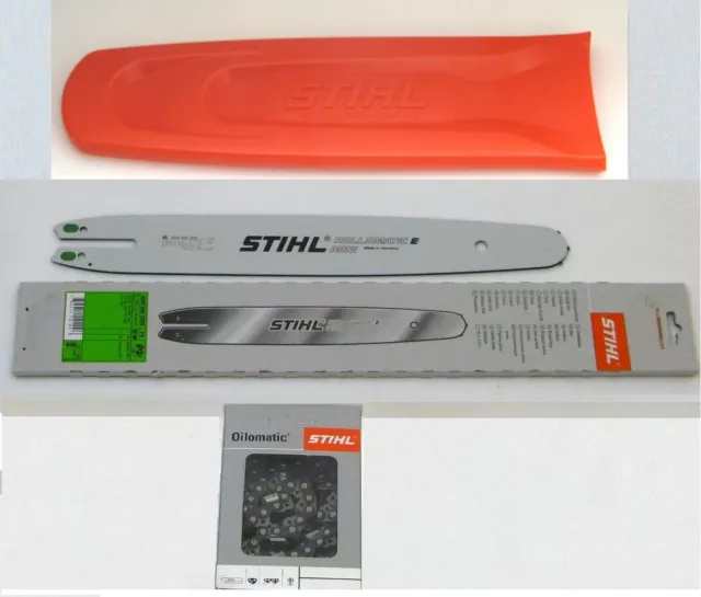 Stihl Voie de Guidage 35cm 3/8 " P 1,1mm 3005 000 3909+Chaîne+Protège-guide