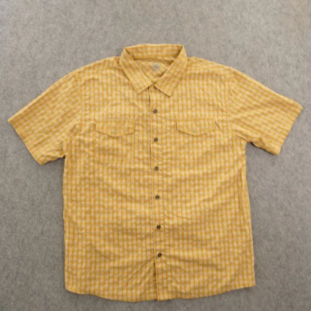 Zoic Shirt Mens Large Orange Button Up Short Sleeve Pockets Hiking Casual