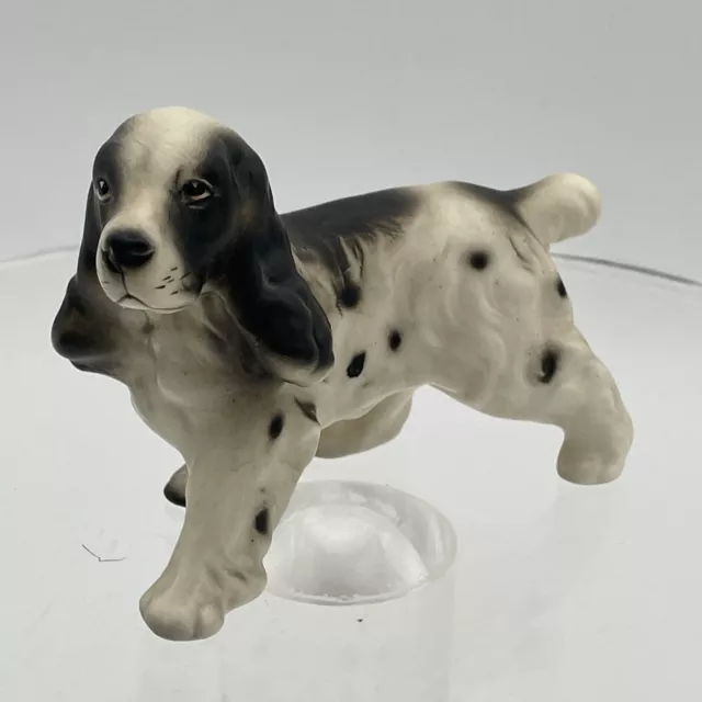 Vintage English Springer Cocker Spaniel Dog Japan ceramic Figurine #237