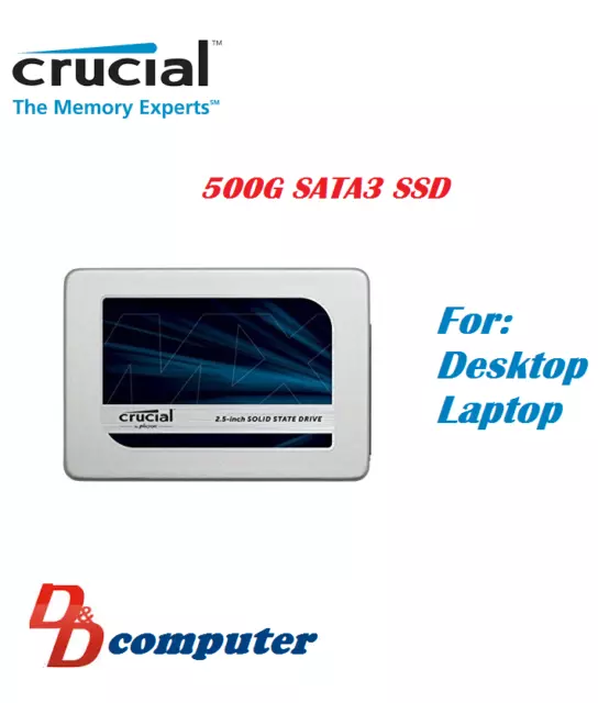 Crucial MX500 500GB 2.5" SATA3 7mm 9.5mm Internal Solid State Drive SSD