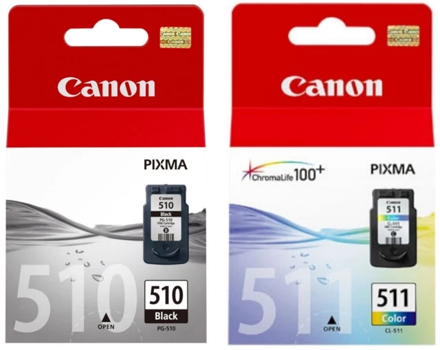 Kit 2  Cartucce Originali Canon Pg510 + Cl511 Ufficiali Canon  Nero + Colore