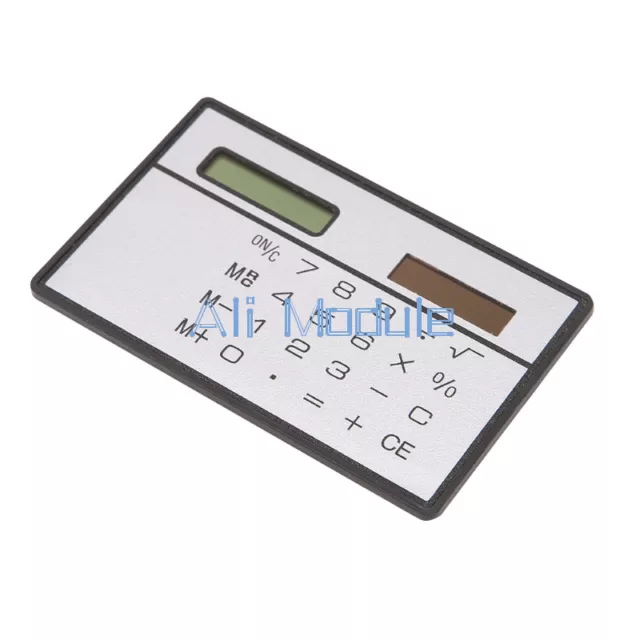 8 Digits Ultra Thin Mini Slim Credit Card Solar Power Pocket Calculator Travel