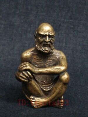 Collection Old China Bronze Carving Buddha Statue Amulet Pendant Decoration Gift