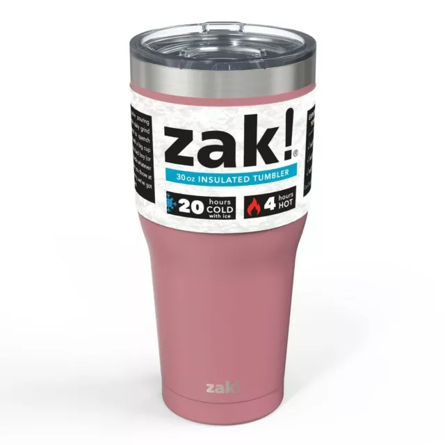 Zak Designs 30 Oz Double Wall Stainless Steel Tumbler, Cassis *New
