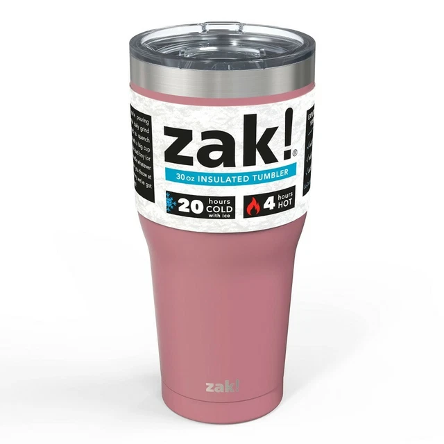 Zak Designs 30 Oz Double Wall Stainless Steel Tumbler, Cassis *New