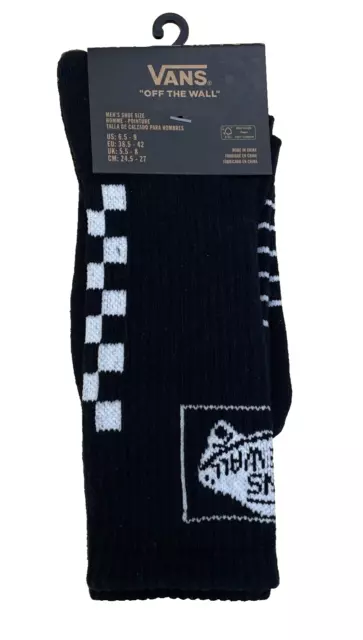 New men's Vans Off the Wall SOCKS One Pair Black White Checkers 6.5-9