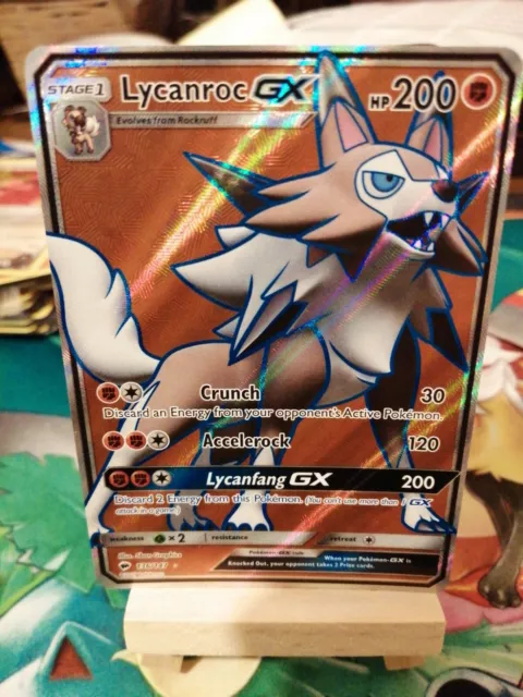 Pokemon card Lycanroc GX 136/147 Burning Shadows Full Art Holo Ultra Rare