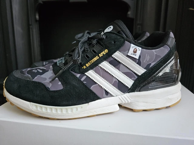 Adidas ZX 8000 x A Bathing Ape x Undefeated A-ZX Series - Black Size UK 10