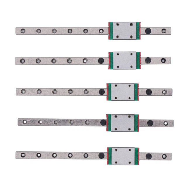 5x MGN7 Guida Lineare Con Guida In Acciaio Ferroviaria W/ Slide Bloc