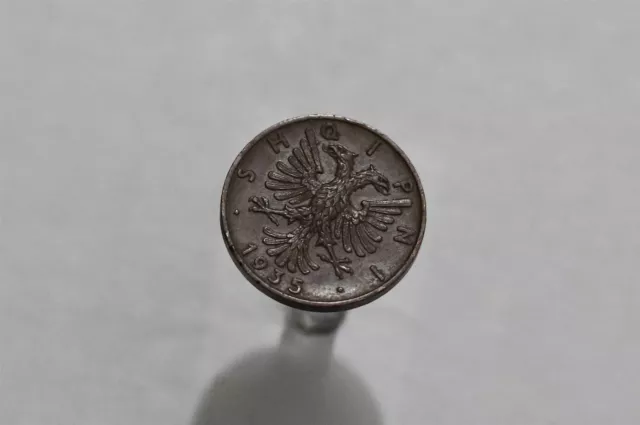 🧭 🇦🇱 Albania 2 Qindar 1935 Sharp Details B55 #Z9667