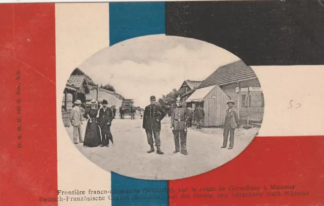 CPA 88 Franco-German border on the road from Gerardmer to Munster
