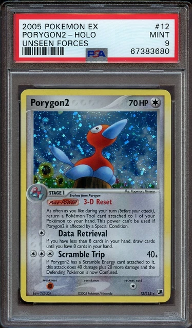 Porygon2 PSA 9 12/115 Ex Unseen Forces HOLO FOIL Pokemon Card 680