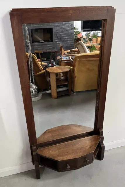 1930s Art Deco French Psyche Wall Mirror