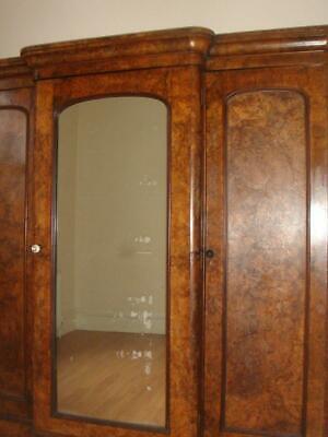 Victorian Compactum Linen Wardrobe Mirror in Walnut 3