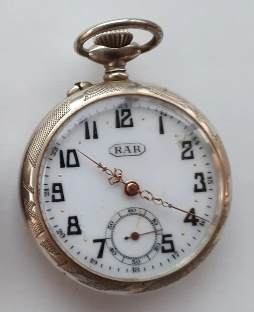 Montre à Gousset Ancienne En Argent Gravé - Pièce De Collection, Sortie De Grenier