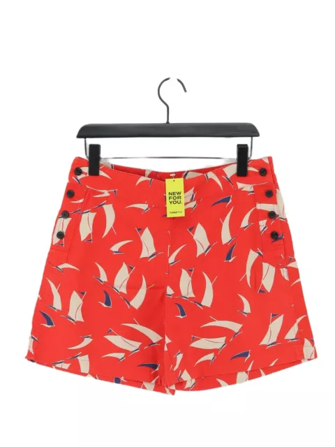 Ralph Lauren Women's Shorts UK 12 Orange Graphic 100% Cotton Mom
