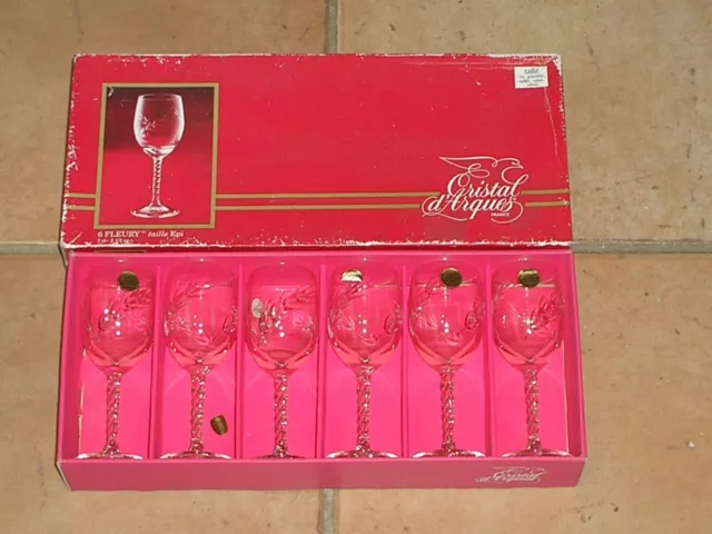 Coffret de 6 verres a digestif ou porto 7 cl en CRISTAL D'ARQUES modèle Fleury