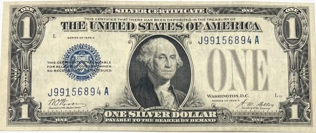 Funny Back - Silver Certificate - $1 - One Dollar - 1928A - Fr-1601 - CRISP AU!