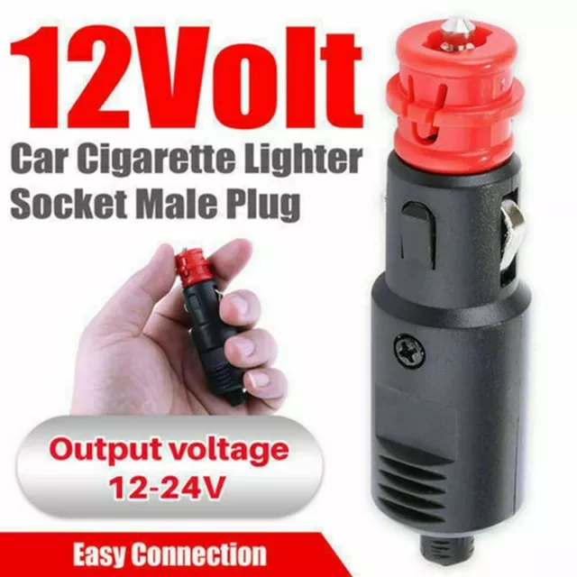 12V 24V Voiture Allume-Cigare Alimentation Adaptateur Cigarette Prise Male Fiche