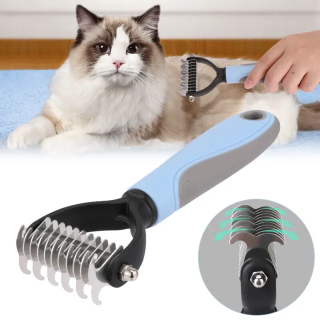 Pet Dog Cat Hair Fur Shedding Trimmer Grooming Dematting Rake Comb Brush Tool US
