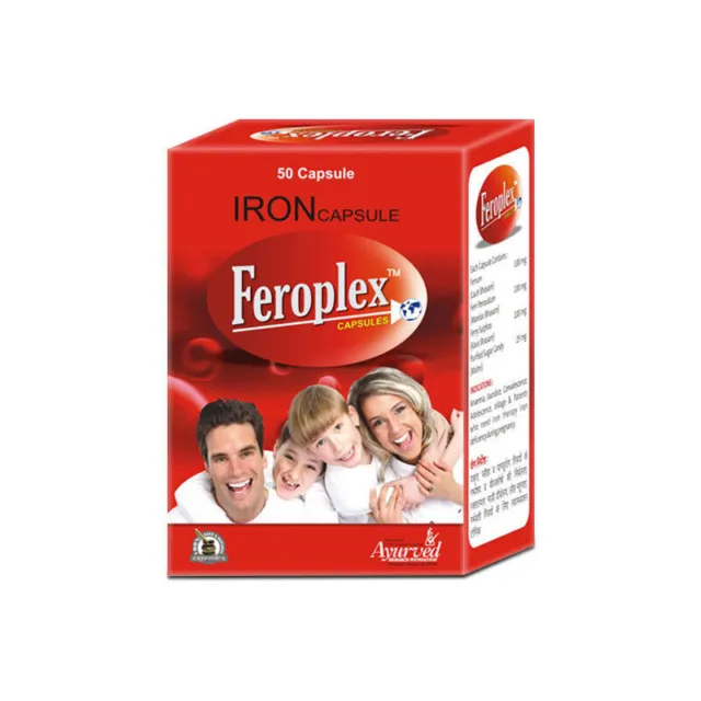 Feroplex Herbal &Natural Caps. Para la deficiencia de hierro y la anemia,...