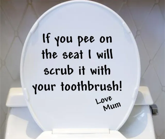 If You Pee On The Seat Funny Vinyl Toilet Lid Wall Stickers Decals Decoration