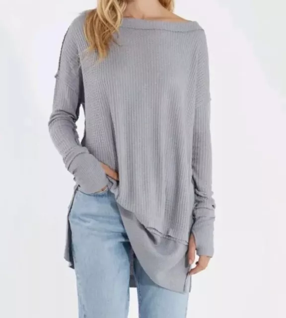 We The Free People North Shore Thermal Knit Oversized Tunic Top Size L