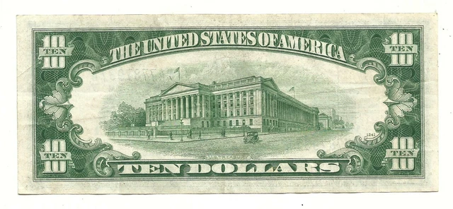 1934D $10 BLUE Seal SILVER Certificate! Old US Paper Money Currency! 3