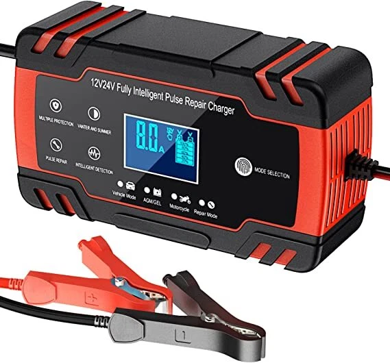 Chargeur de batterie auto voiture moto camion intelligent charge rapide 12V  LCD