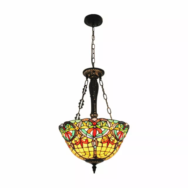 Tiffany Stained Glass Ceiling Pendant Light Fixture Single Hanging Lamp Vintage