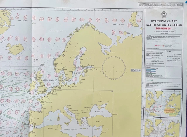 ADMIRALTY 5124(9) ROUTEING Chart NORTH ATLANTIC OCEAN MARINE NAUTICAL ...
