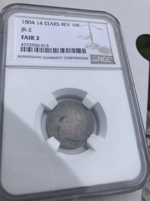 1804 10c Dime NGC 14 stars reverse JR-2 draped bust FAIR 2
