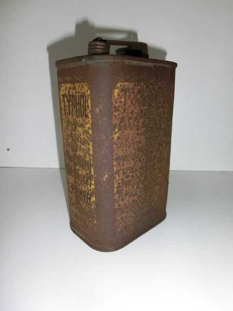 orig.alte Blechdose Typhol Auto Oel Tankstelle Oldtimer Werkstatt Deko Container 3