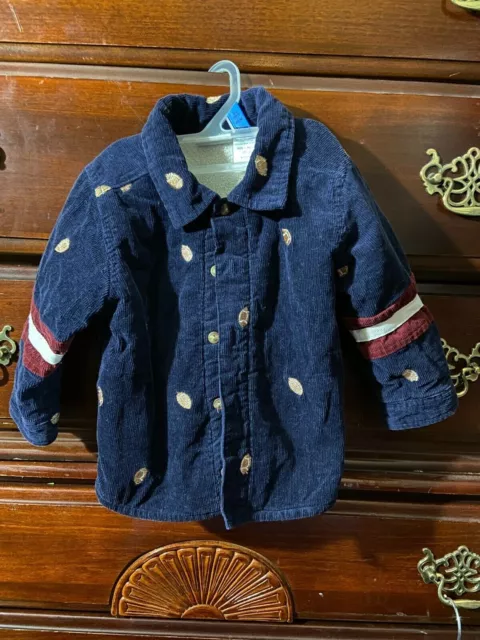 SIZE 2T Boys Blue Coat Football Theme B.T. KIDS BRAND