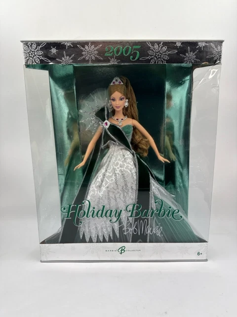 sachin and babi light blue dress Hallmark 2024 Black Holiday Barbie Ornament main image 1