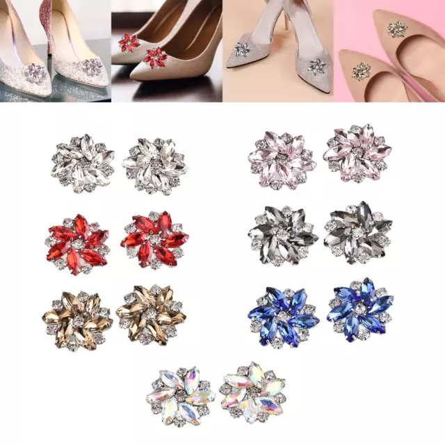 2 Stück abnehmbare Strass Schuhclips Schuhe Schmuck Dekoration Kristall