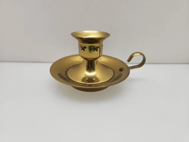 Vintage Brass Candle Holder With Handle