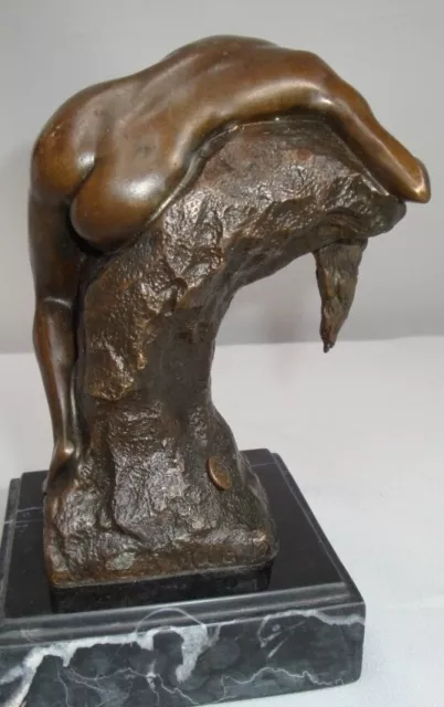 Art Deco Style Statue Sculpture Damsel Sexy Art Nouveau Style Bronze Signed