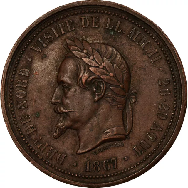 [#719137] France, Médaille, Napoléon III, Visite de la Chambre de Commerce de Li