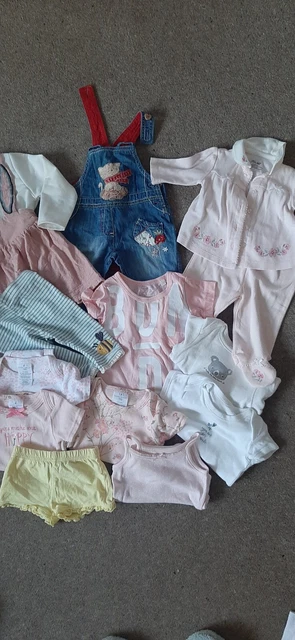 Baby Girls Clothing Bundle - Age 0/3 Months - Bodysuits Dress Dungarees etc 3
