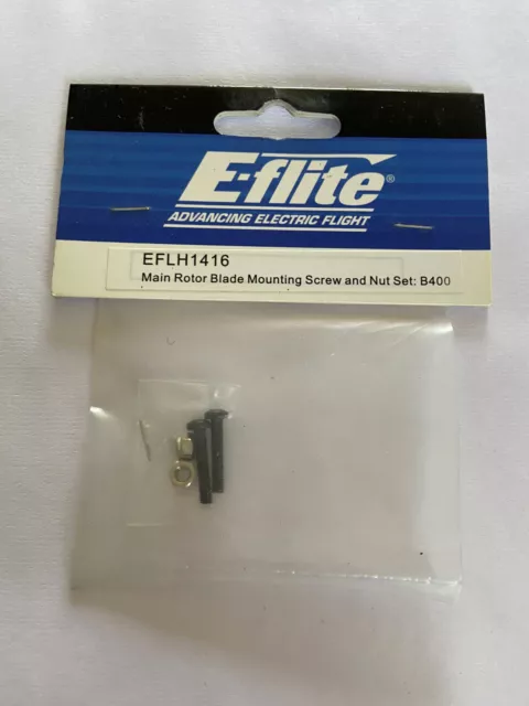 E-Flite EFLH1416 Main Rotor Blade Mounting Screw Nut Set B400 RC NEW SEALED