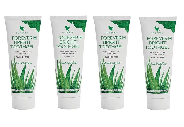 Pack De 3 Dentifrices Forever Bright Aloe Vera - 4,6 Oz (130g) Chacun, Sans Fluor, Expire En 2027