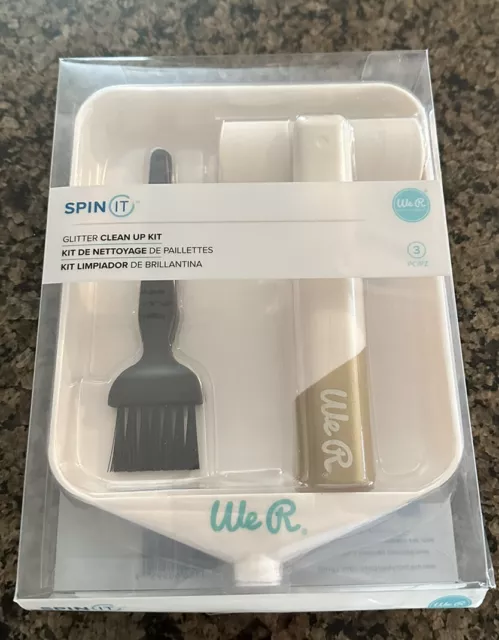 Kit de limpieza de brillo We R Memory Keepers Spin It bandeja de cepillo de rodillos